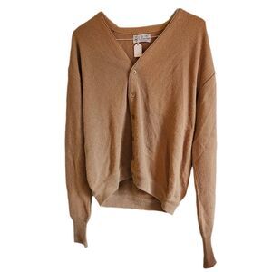60s 70s cottagecore academia beige cardigan